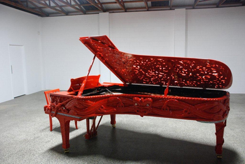 When the piano arrived in Venice for this year's Biennale, it had been painted red.